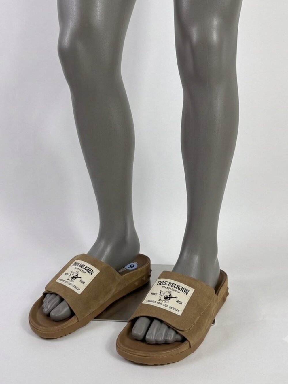 True Religion Men's Strap Logo Patch Sandals Size 9 US